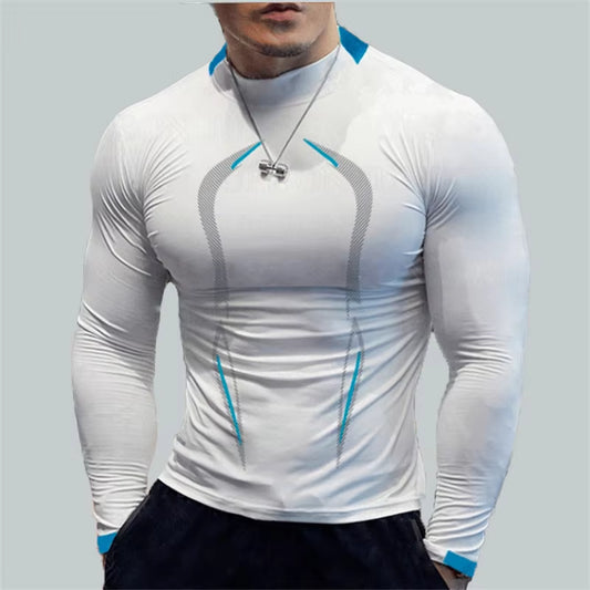 Men Quick Dry Training Bodybuilding Shirt Compression Sport T Shirt Long Sleeve Fitness Gym Top Running Football T Shirt Gymwear