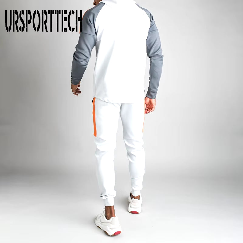 Men Joggers Suit Sets Solid Tracksuit Man Brand Spring Autumn Sport Suit Male Hoodies+ Pants Warm Sportswear Men'S Clothing